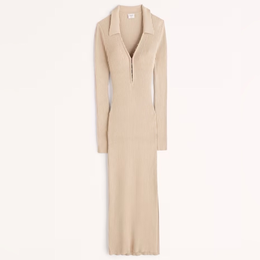 Ribbed polo midi dress - XL Tall